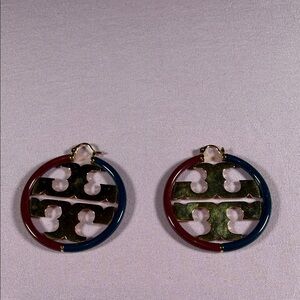 Gold and Multicolor Hoop Earrings